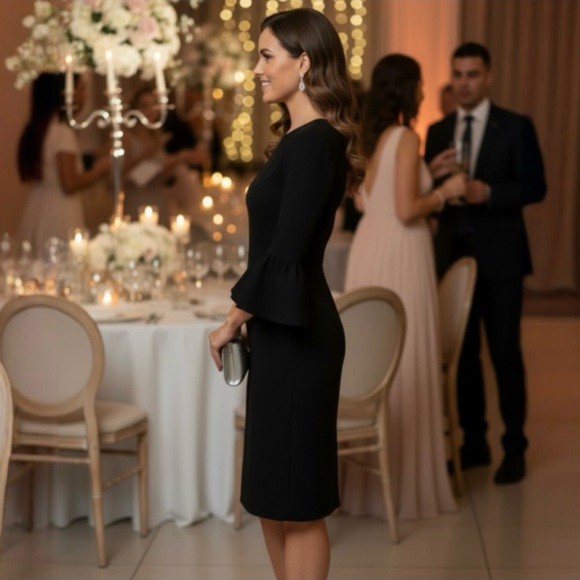 Alexia Admor Black Bell Sleeve Dress - Picture 2 of 12